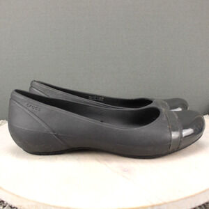 Crocs Ballet Flats Slip On Comfort Womens 9 Gray Casual Shoes